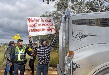 Protesters form blockade at gas drill site