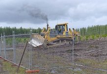 Machinery moves to gas drilling site