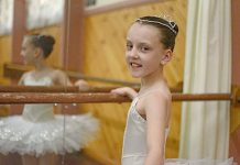 Ballerina dances to national school