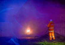 Shed destroyed by fire