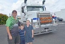 Truck convoy rolls into the city