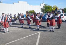 Pipe band on the march