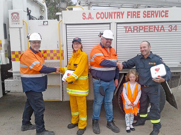 Country fire brigades gifted defibrillators