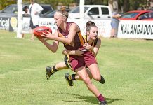 Mundulla out-plays struggling Glencoe in Kalangadoo Sarah Edwards Tackled By Kellsey Hinge Crop Dsc 842920190324 TBW Newsgroup