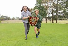 Big day out at small school sports day Mil Lel Primary School School Captains With Shield TBW Newsgroup