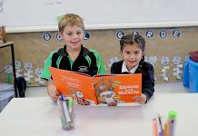 Schools participate in national storytime initiative National Sim Story Time Cooper And Chara TBW Newsgroup