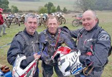 Trio powers to victory at inaugural vintage enduro motorbike event Todd Nicholson, Michael Pickert, Paul Morishweb TBW Newsgroup