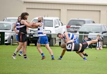 Casterton Sandford takes premiership points in physical battle at McLaughlin Park Will Macdonald, Dylan Tincknell Crop Dsc 431320190504 TBW Newsgroup