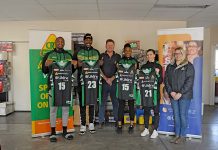 Basketballers switch up look for life-saving charity Kentrell Barkley, Dayjar Dickson, Craig Foster, Pachis Roberts, Amanda Frost, Monica Payne A Tbj 1015 TBW Newsgroup