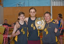 Mount Gambier boxers claim victory over tough opponents in respective events Vahahn Schofield, Liam English, Barry Nilsson TBW Newsgroup