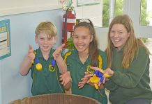 Kangaroo Inn Area School gets behind bottle cap recycling Kias Caps 1 TBW Newsgroup