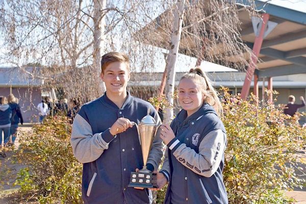 Mghs Sporting Captains Reid Kuller And Imogen Walker Accept The Sporting Cup TBW Newsgroup