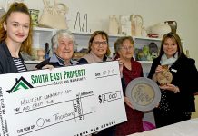 Donation gets arts group kiln fundraiser firing Kiln Cheque 100719 TBW Newsgroup