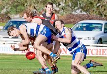 Casterton Sandford pounces on fourth sport with shock victory at Island Park Ben Guthrie, Jayden Eldridge Crop 20190810 TBW Newsgroup