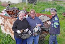 Recycling initiative encourages women to think outside the box for show competition Annie Clifford, Elizabeth Williams And Nancy Matner. TBW Newsgroup
