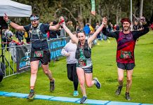 Millicent runner completes 1000-day 5km challenge Brad Tilley, Dannielle Vanderheul, Justin Mcdonald Crop 20190922 TBW Newsgroup
