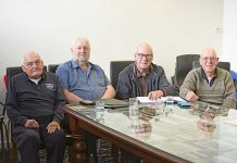City veteran group milestone reached Mel And Lloyd Tilley, Wayne Manser And Bill Watts TBW Newsgroup