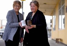 Surprised find salvaged from Nangwarry football club ruins Lorraine And Coleen (2) TBW Newsgroup