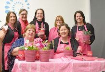 Penola ‘turned pink’ to raise foundation funds Mardi Currie Jen Williams Dee Obrien Sarah Walker Michelle Wetherall Anne Marie Williams Angela Winter (2) TBW Newsgroup