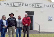 Yahl history linked to memorial hall Kylie Boston, Allan Coulson, Kerry Ruwoldt And Ken Stephens TBW Newsgroup