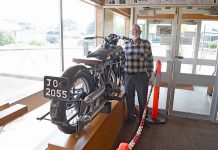 Wooden motorcycle showcased at forest museum Victor Smith TBW Newsgroup