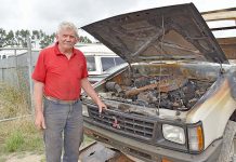 Helicopter pilot alerts crews to burning vehicle Garner Feb Landscape TBW Newsgroup