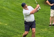 Golf club celebrity fundraiser hits past $12,000 Jason Dunstall Chipping On 18th20200214crop20200214 TBW Newsgroup
