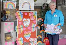 Colourful creations spread cheer Marg Chapple Three Rainbow TBW Newsgroup