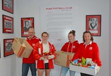 Seaside football club’s community ‘food bank’ initiative runs swimmingly Richard, Ella, Grace And Debra Mackey Dsc 1278 TBW Newsgroup