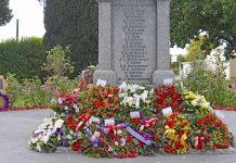 Anzac Day at Penola War Memorial Wreaths Pwm TBW Newsgroup