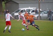 Team effort ensures Gambier Centrals secures premiership points in close encounter Cameron Wallace, Jack Donehue, Cam Saint Dsc 0878 TBW Newsgroup