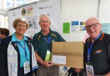 Lions present stamps at national conference