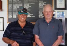 Bowlers brace against the wind