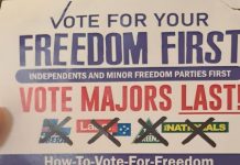 Unregistered how-to-vote cards handed out on election day