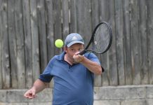 Ladder leader flexes muscles