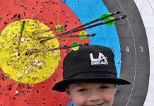 Young archer on target