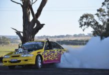 Burning rubber at the Casterton Drags