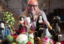 Crochet art on display