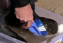 Preparing a boot wash box
