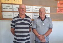 Players bowl into the wind