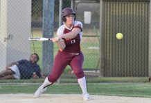 Sofbtall semi-final action