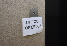 Civic centre lift in disrepair