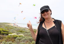 Kites take flight over surf beach